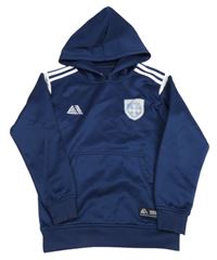 Tmavomodrá športová mikina s erbem a kapucňou Pendle