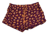 Purpurovo-korálové vzorované bavlněné kraťasy Pepperts