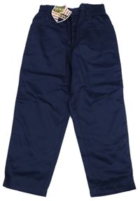 Nové - Tmavomodré plátenné nohavice s nášivkou Happy Harry