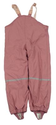 Růžové voděodolné zateplené laclové kalhoty Lupilu