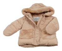 Broskvová šušťáková zateplená bunda s kapucňou George