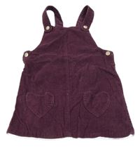 Fialové menšestrové na traké šaty so srdiečkami C&A