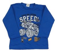 Modrá mikina s monster truckem