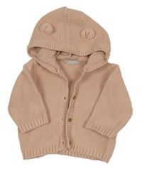 Svetloružový prepínaci sveter s kapucňou