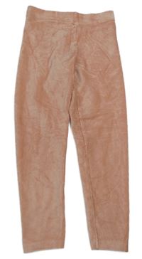 Svetloružové zamatové rebrované legíny M&S