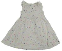 Biele bavlnené šaty s barevnými obrazci H&M