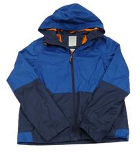 Modro-tmavomodrá šušťáková funkčná jarná bunda s kapucňou Quechua