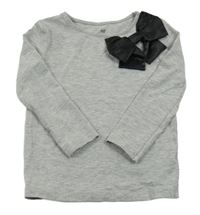 Sivé melírované tričko s mašlou H&M
