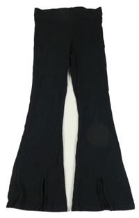 Čierne rebrované flare legíny M&S