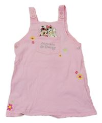 Neónově ružové plátenné na traké šaty s Minnie a Daisy Primark