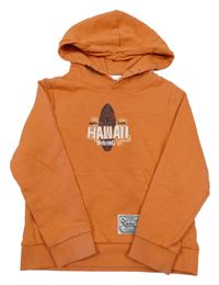 Oranžová mikina s nápisom a kapucňou Name it