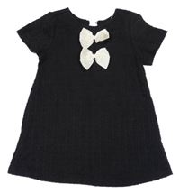 Červené strukturované šaty s mašľami H&M