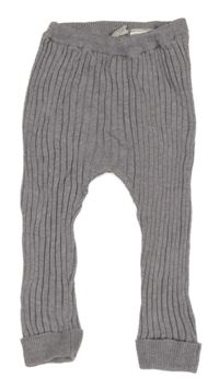 Fialové rebrované pletené legíny H&M