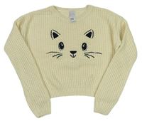 Vanilkový crop sveter s mačkou C&A