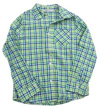 Bielo-zeleno-tmavomodrá kockovaná košeľa H&M
