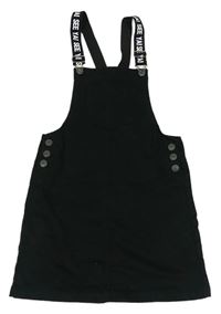 Čierne rifľové na traké šaty s nápismi C&A