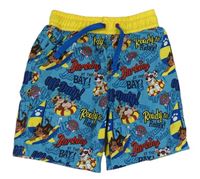 Modro-žluté plážové kraťasy s Paw Patrol George 