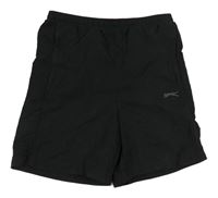 Čierne plážové kraťasy s logom Slazenger