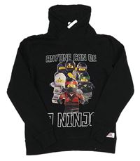 Čierna mikina s potiskem Lego ninjago s golierom zn. H&M