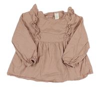 Starorůžová halenková tunika s volánky H&M