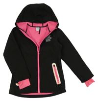Černo-neonově růžová softshellová bunda s kapucí Y.F.K.