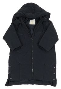 Antracitový šusťákový zimní kabát s kapucí Matalan