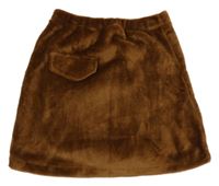 Hnedá plyšová sukňa Shein