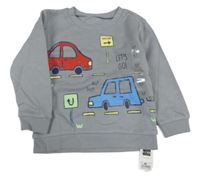 Nové - Šedá mikina s auty Dunnes