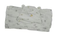 2set - Bílá plena s ovečkami + bílá bavlněná čepice se zvířátky