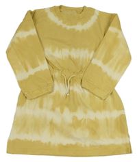 Žlto-biele batikované teplákové šaty Nutmeg