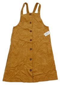 Nové - Medové manšestrové laclové propínací šaty Nutmeg