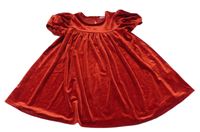 Červené zamatové šaty Next