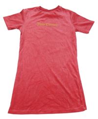 Růžové plyšové šaty s logem Juicy Couture