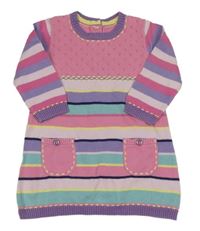 Barevné pruhované úpletové šaty s kapsami M&S