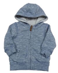 Modrá melírovaná propínací mikina s kapucí F&F