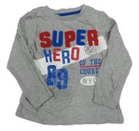 Sivé melírované tričko s nápisom Pep&Co