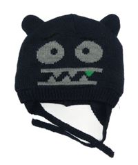 Tmavomodrá pletená podšitá čepice s příšerkou Lupilu