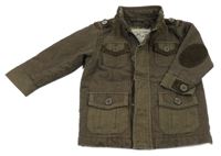 Hnedá rifľová jarná zateplená bunda Next