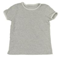 Sivé tričko s bílým lemem Primark