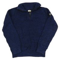 Modro-černý melírovaný svetr s rolákem F&F