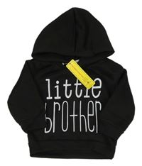 Nové - Čierna mikina s nápisom a kapucňou Shein