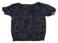 Tmavomodrá ľahká blúzka so vzorom S. Oliver