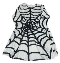 Bielo-čierne šaty s pavučinou