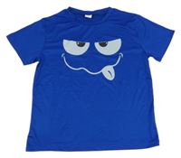 Zafírové športové tričko s obličejem