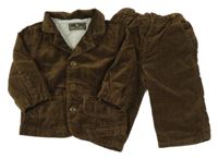 2set - Hnědé sametové společenské sako + kalhoty Mamas&Papas