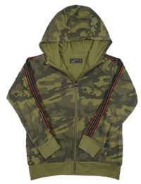 Kaki-sivá army prepínaci mikina s kapucňou Next