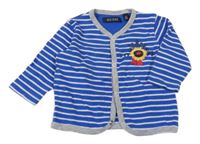 Modro-biela pruhovaná prepínaci mikina s potlačou Blue Seven