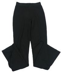 Čierne rebrované flare nohavice New Look
