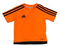 Křiklavě oranžovo-černé funkční sportovní tričko Adidas