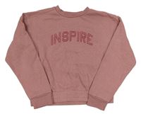 Staroružová crop mikina s nápisom PRIMARK